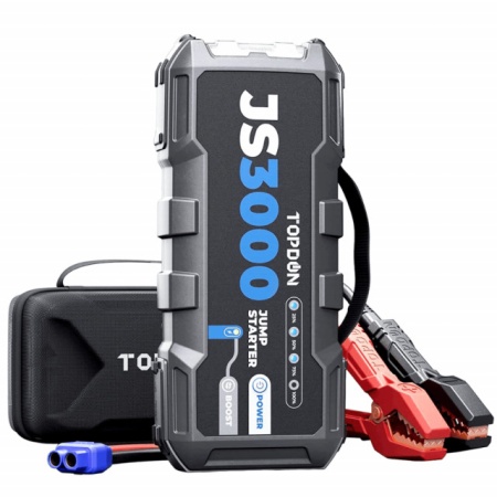 Robot portabil pentru pornirea masinii, Starter auto portabil TOPDON JS3000 24000mAh, 3000 A, recomandat pentru motoare benzina si diesel - Img 3