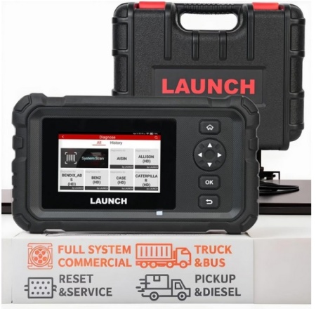 Tester Auto Camioane 24V, LAUNCH Creader Profesional 129 HD, Tableta Inclusa, Diagnoza Multimarca, 7 Functii Speciale, Camioane, Autobuze, Utilaje Constructii / Agricultura, Update 2 ani - Img 6