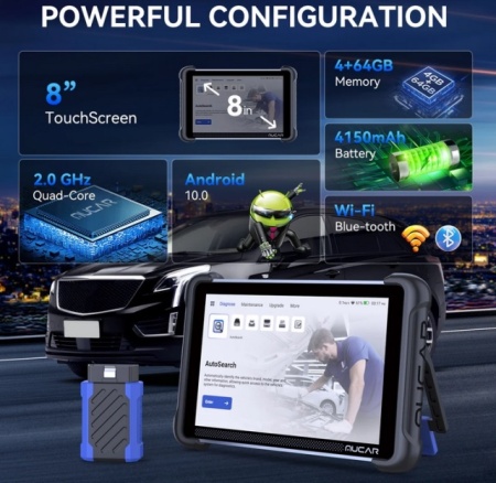 Tester auto profesional MUCAR 892BT 4/64GB, 1000 Masini, Diagnoza auto BIDIRECTIONALA in Romana, DOIP, CAN FD, UPDATE Gratuit pe viață, Programari ECU, 34 Functii Speciale active, Functii Ghidate active - Img 5