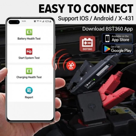 Tester de baterii auto launch x431 Bst360 bluetooth alternator, electromotor auto - Img 2