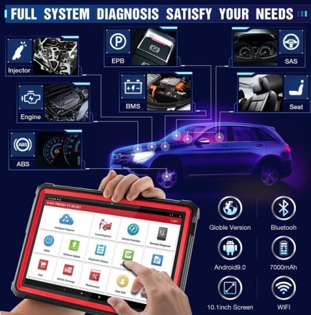 LAUNCH X431 PRO3S+ V2.0 – Scanner de diagnosticare auto profesional bidirecțional in limba Romana cu codare ECU și topologie, Tableta 10.1 Inch, 3/32+128GB, 31 Functii Speciale, Adas, 2 Ani Update - Img 2