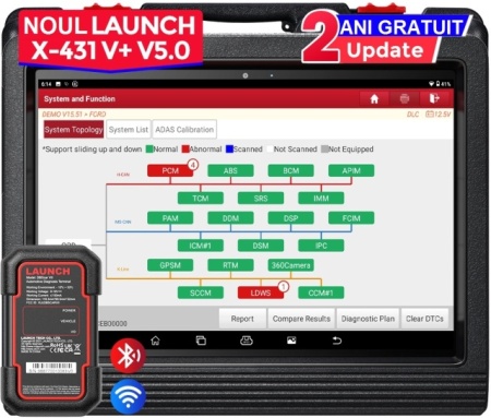 Noul Launch X431 V+ PRO 5.0 V.2027 Wifi/Bluetooth Tableta Toughbook 10.1'' Tester Auto Profesional utlizare in Service Auto, Limba Romana, 37 Functii Speciale Active - Img 2