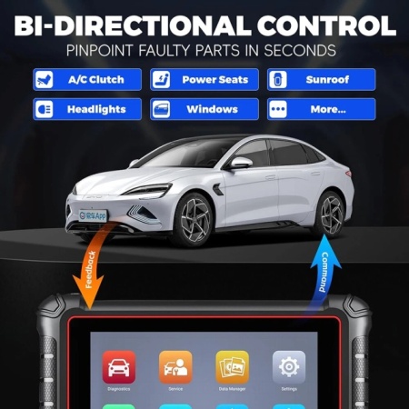 Tester auto profesional Autel MaxiCOM MK900 (conexiune cu cablu OBD2) Instrument de diagnosticare service auto multimarca, Suporta DoIP/CAN FD și funcții de testare a bateriei - Img 3