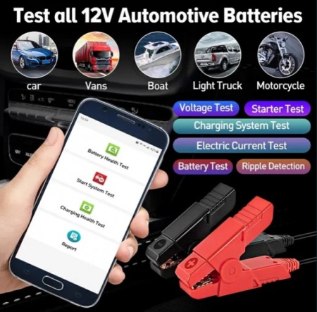 Tester de baterii auto launch x431 Bst360 bluetooth alternator, electromotor auto - Img 3