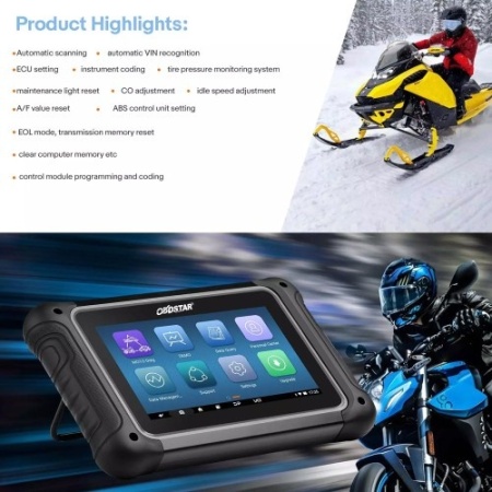 Tester diagnoza motociclete - OBDStar Motomaster, versiunea full MOTO Diag + Marine Diag + E-MOTO Diag + IMMO + Cluster Recalibration + ECU Flasher + Make Key - Img 3