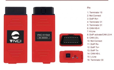 Full CHIP Tester reprezentata VW/AUDI/SEAT/SKODA VNCI 6154A CANFD/DOIP bluetooth profesional 1:1 OEM - functioneaza cu ODIS - Img 3