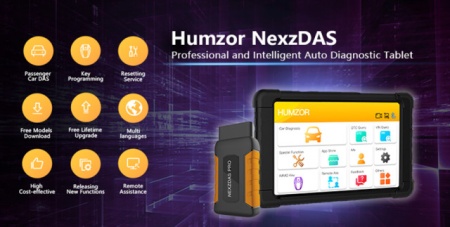 Kit Tester Auto Profesional Camioane &amp; Turisme &amp; Utilaje, Diagnoza All in One, Humzor NexzDAS ND606, Ecran de 9,6 inchi, Android 7.0, acceptă Resetare ulei, TPMS, ABS, SAS, TPS, DPF, EPB, Test baterie, Reglare injector - Img 6
