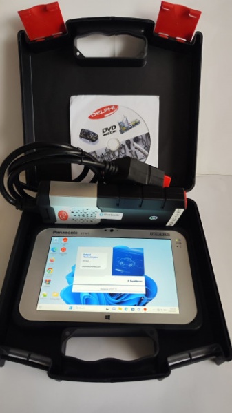 Kit Tester Auto Profesional Multimarca Turisme &amp; Camioane + Tableta Panasonic 4GB/128GB SSD in limba Romana, bluetooth 5.0, full activat diagnoza, programari, functii speciale Service Auto - Img 2