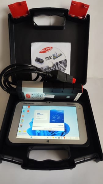 Lichidare Stoc: Kit Tester Auto Delphi3 Profesional Multimarca Turisme & Camioane + Tableta Panasonic 4GB/128GB SSD in limba Romana, bluetooth 5.0, full activat diagnoza, programari, functii speciale Service Auto