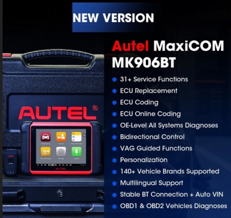 NOUL AUTEL MaxiSYS MK906BT Wireless Tester Auto Profesional Universal Produs Original 100%, obfcm activ - Img 8