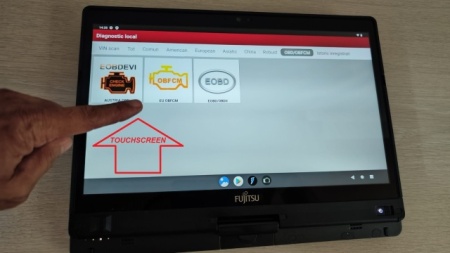 Promotie ! Laptop Tableta Diagnoza Auto Touchscreen DUAL-BOOT: Android + Windows => Fujitsu T939 Diagonala 37 CM I5 8365U 16/256 GB UltraBook Touch/Pliabil, Aluminiu, Senzor Soc, Cititor Amprenta, Windows activat - Img 5