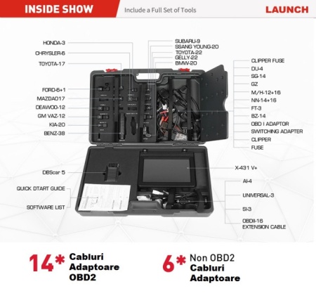 Promotie !! Noul model Launch X431 V+ PRO4 PLUS Wifi/Bluetooth Tableta Toughbook 10.1'' Tester Auto Profesional Service, Meniu Romana, Raport PDF Service - Img 2