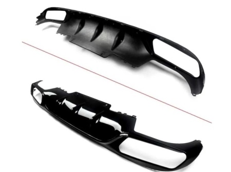 Difuzor Bara Spate AMG cu Ornamente Evacuare Mercedes E-Class W213 (2016-2020) Versiune Standard, Design negru, Inox, Best Quality - Img 6