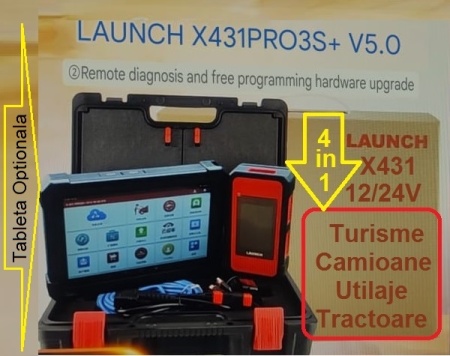 Interfata Launch 4in1 Turisme+Autoutilitare+Camioane+Utilaje X431 V+ / Generatia V5.0 SmartLink C HD, Diesel&amp;Benzina, 12V&amp;24V Bi-Directional Tester Auto Profesional, Codare ECU, Suport CANFD &amp;DOIP, J2534 Programare Activa (Limba ROMANA) - Img 8
