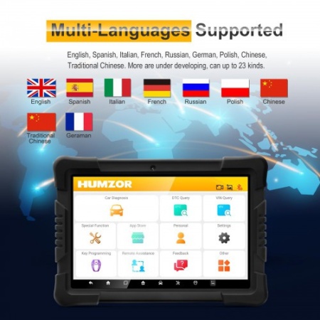 Kit Tester Auto Profesional Camioane &amp; Turisme &amp; Utilaje, Diagnoza All in One, Humzor NexzDAS ND606, Ecran de 9,6 inchi, Android 7.0, acceptă Resetare ulei, TPMS, ABS, SAS, TPS, DPF, EPB, Test baterie, Reglare injector - Img 7