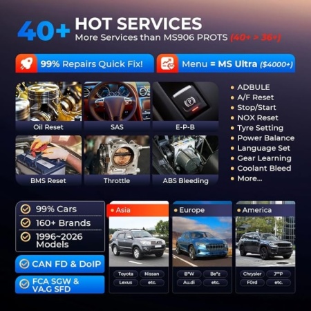 Oferta KIT Autel MaxiPRO MP900TS Romana (GRATIS Autel MV105/8S), oferă toate funcțiile obișnuite de diagnosticare și de service + codare TPMS - Img 6