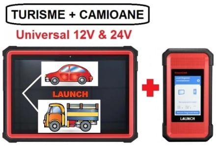 Promotie ! Launch 4in1 Turisme+Autoutilitare+Camioane+Utilaje X431 PRO3+ CV2 SmartLink C HD, Diesel&Benzina, 12V&24V Bi-Directional Tester Auto Profesional, Codare ECU, Suport CANFD &DOIP, J2534 Programare Activa