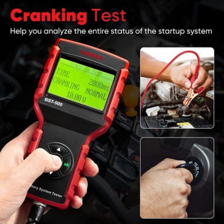 Tester de baterii auto launch x431 Bst 500 bluetooth alternator, electromotor auto 12V 24V 100-2000CCA - Img 5