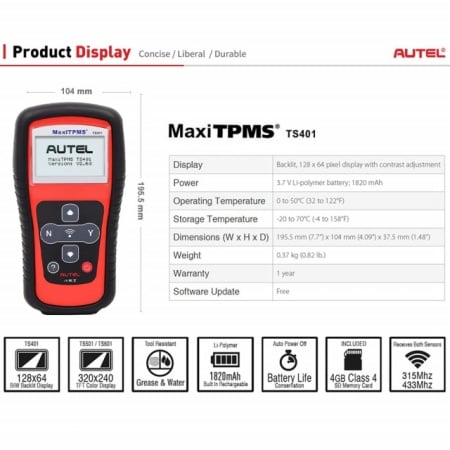 Autel MaxiTPMS TS401 TPMS Tester auto monitorizare presiune pneuri - Img 4