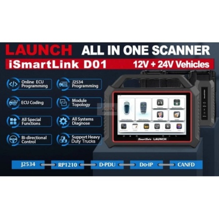 Launch X431 SmartSafe iSmartlink D01 Premium 10.1 inch, 4/128 Gb, 9360 mAH Turisme &amp; Camioane- Tester Original Launch, Versiunea Europa, Promotional cu 3 ani Update Online, Stoc limitat ! - Img 4