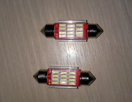 Leduri auto canbus c5w pentru numar, interior model 12SMD 4014 LED 12 V - Img 3