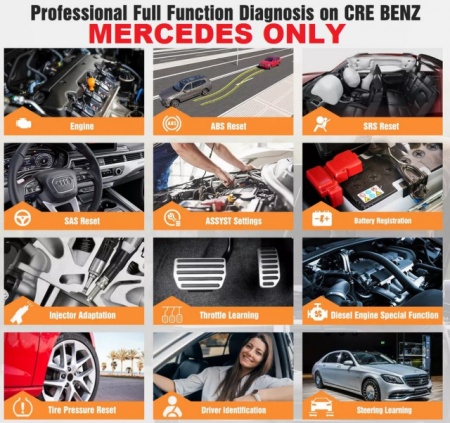 Tester auto profesional MERCEDES, Aparat Original Launch X431 Creader Elite pentru Mercedes Benz, Diagnoza, Codari, Adaptari, Programari ECU, Functii Speciale 31+, Online Acces + Update Oficial Mercedes - Img 5