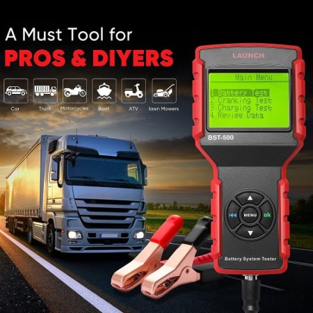 Tester de baterii auto launch x431 Bst 500 bluetooth alternator, electromotor auto 12V 24V 100-2000CCA - Img 6