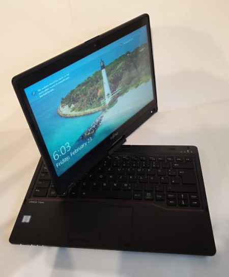 Laptop Tableta Touchscreen Fujitsu T939 I5 8365U FHD IPS 512GB 16GB DDR4 UltraBook Touch/Pliabil, Aluminiu, Senzor Soc, Cititor Amprenta, Windows activat - Img 2