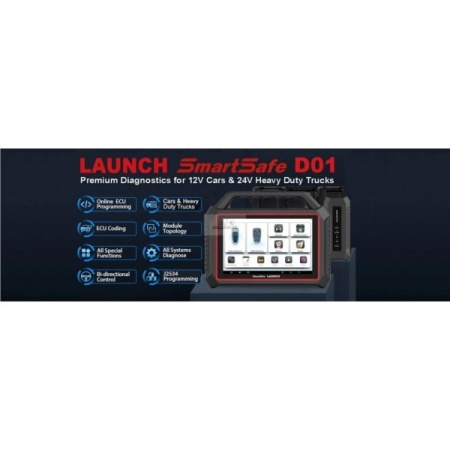 Launch X431 SmartSafe iSmartlink D01 Premium 10.1 inch, 4/128 Gb, 9360 mAH Turisme &amp; Camioane- Tester Original Launch, Versiunea Europa, Promotional cu 3 ani Update Online, Stoc limitat ! - Img 5