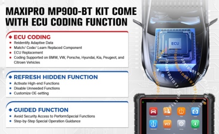 Noua versiune Autel MaxiPRO MP900BT (cu Bluetooth + GRATIS Autel MV105S/PS100) = Tester Diagnoza auto Profesional Bluetooth Limba ROMANA 4GB RAM, 64GB ROM, Android 11, Procesor Quad core (1.8GHz). - Img 7