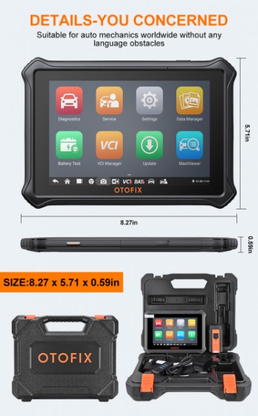 Otofix D1 Lite Autel Tester Auto Multimarca Profesional Bluetooth Wireless, Upgrade pentru MaxiCOM MK808BT MK808 MaxiCheck MX808, acum si in limba Romana - Img 8
