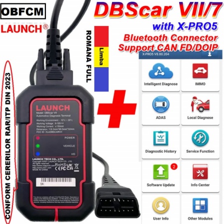 PROMOTIE ! Noua Interfata Launch X431 easydiag DBScar VII DBScar7 OBFCM in limba Romana pentru toate mărcile de mașini: Turisme, Camioane, inclusiv electrice, 37 Functii Speciale, 12 luni Update online, IMMO, Doip, CANFD, ADAS, Licenta nelimitata - Img 2
