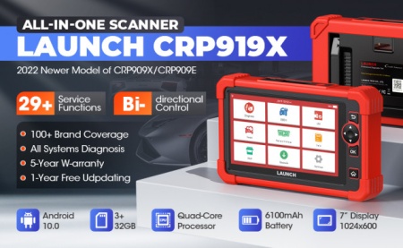 Promotie !Tester Diagnoza Auto LAUNCH X431 CRP919X 3/32GB Bi-Directional, 31+ Functii Service Active, Toate sistemele auto accesate: IMMO, CAN FD/DoIP, Codare ECU - Img 5