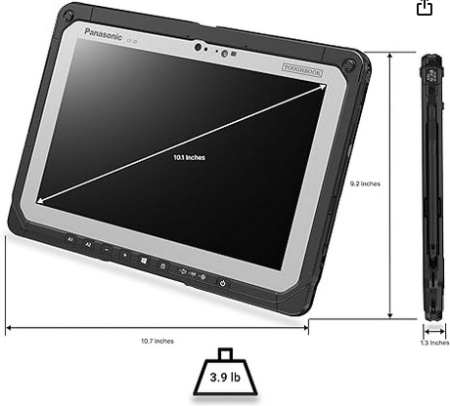 Tableta militara Panasonic Toughbook CF20 / CF-20, 10.1” Multi Touch, Slot internet 4G, CPU i5 Generatia 7, 8GB, 256GB SSD, Camera Dubla, Rezistenta la cazaturi, apa, praf (IP65), WiFi, BT, USB 3.0 Port, LAN port, HDMI, Dual-Boot: Windows/Android - Img 9