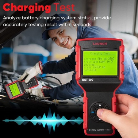 Tester de baterii auto launch x431 Bst 500 bluetooth alternator, electromotor auto 12V 24V 100-2000CCA - Img 7