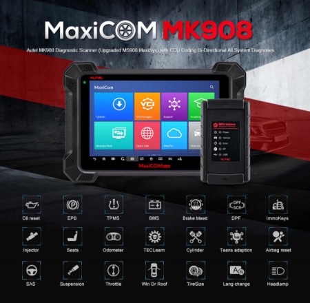 Autel MaxiCOM MK908 - Tester Auto Profesional Universal Diagnoza, Programare, Codare (Update MS908) - Img 3