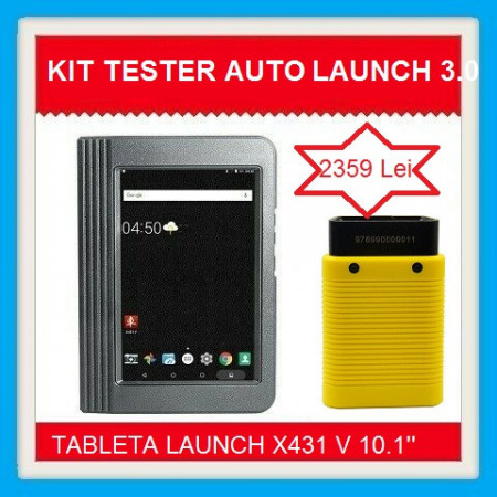 Kit Tester Auto Launch X431 cu Tableta originala V 10.1' NEW + Interfata Easydiag 3.0 versiune service auto