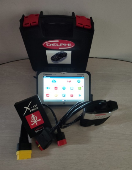 NOU !!! Tester Auto Turisme+ Camioane Launch/Delphi Bluetooth DUAL-BOOT (Optiune) + Tableta PANASONIC Touchscreen FZM1, 4/128GB SSD, Intel I5 Generatia 5.01, Antisoc, Rezistenta la Praf, Ploaie - Img 2