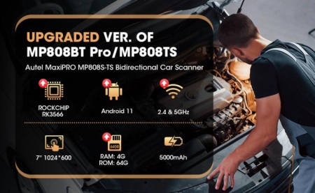 Noul Autel MaxiPRO MP808S-TS cu Tableta 4/64GB Tester Diagnoza auto Profesional original - Update ONLINE 2 ANI, TPMS/EOBD/OBFCM ACTIV - Img 2