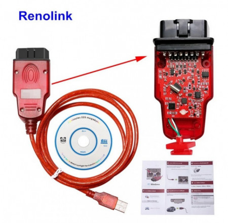 Renolink Reno link Interfata diagnoza programator Renault v 1.99 full key, crash data, km pentru Dacia / Renault up to 2020