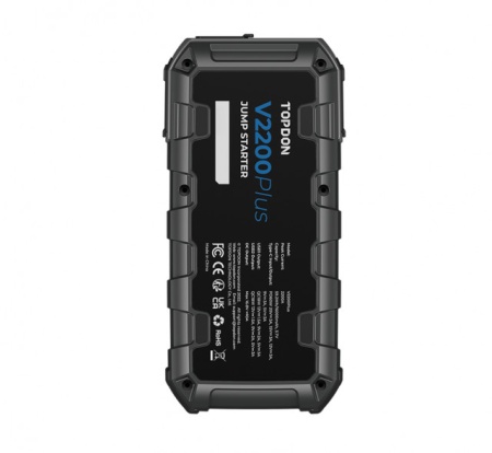 Robot portabil pentru pornirea masinii, Starter auto portabil cu functie de testare Topdon V2200Plus, 16000 mAh, 3.7V, 59.2Wh, recomandat pentru motoare benzina si diesel - Img 2