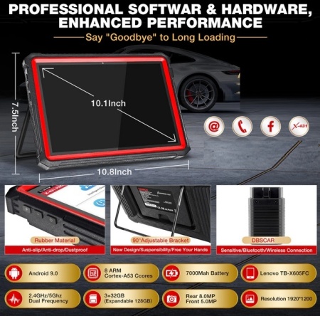 LAUNCH X431 PRO3S+ V2.0 – Scanner de diagnosticare auto profesional bidirecțional in limba Romana cu codare ECU și topologie, Tableta 10.1 Inch, 3/32+128GB, 31 Functii Speciale, Adas, 2 Ani Update - Img 4