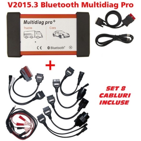 MultiDiag PRO+ Tester Auto Universal Bluetooth 12/24 V Turisme si Camioane (Set cabluri incluse) - Img 6