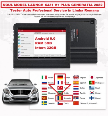 Promotie !! Noul model Launch X431 V+ PRO4 PLUS Wifi/Bluetooth Tableta Toughbook 10.1'' Tester Auto Profesional Service, Meniu Romana, Raport PDF Service - Img 5