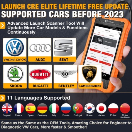 PROMOTIE VCDS+BMW Elite Tableta HD 4 inch inclusa, Tester auto profesional VAG, Aparat Original Launch X431 Creader Elite pentru Volkswagen, Audi, Seat, Skoda, Bugatti, Bentley, Lamborghini + Gama BMW (Inclus Update ONLINE) - Img 4
