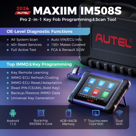 Tester auto Profesional Autel MaxiIM IM508S XP200 4/64Gb, Tableta Inclusa, Programari Active, Invatare Chei/Telecomenzi/Chip-uri, Chei pierdute,2 ani update online GRATUIT - Img 10
