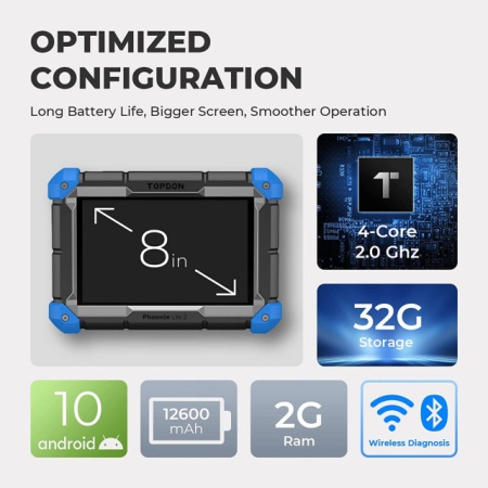 TOPDON Phoenix Lite 2, Tester Auto Profesional Wireless, control bidirecțional, codare ECU, diagnosticare completa a sistemelor, peste 28 de servicii de resetare, Update gratuit online 2 ani - Img 3