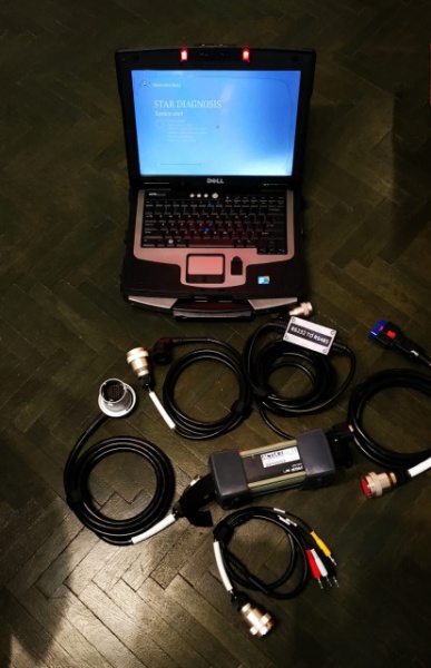 Kit tester auto Mercedes Mb Star C3 + Laptop Militar Xfr D630 12/24V, model profesional service - Img 7