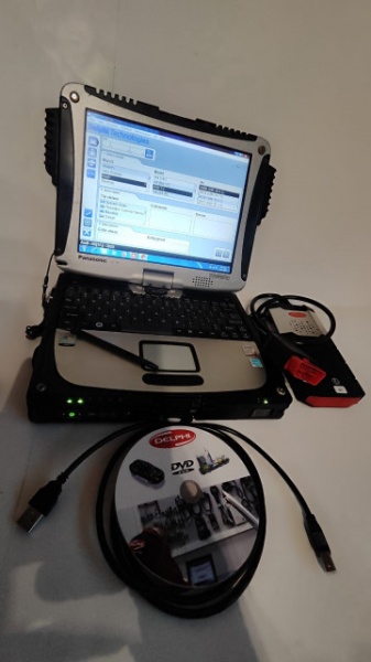 Kit Tester Auto Profesional Turisme &amp; Camioane in limba Romana cu Laptop/Tableta Panasonic CF19 Thoughbook, bluetooth 5.0, full activat si gata de utilizare 12/24V - Img 2