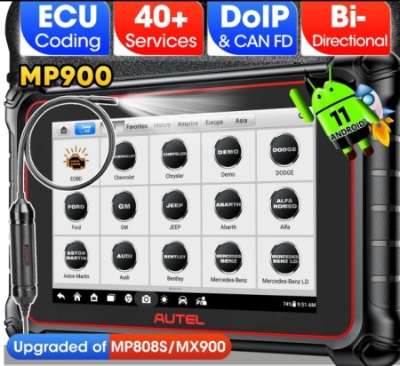 Noua versiune Autel MP900E Maxipro tableta 4/64GB, Sistem complet Android 11 multi-marcă DOIP | Peste 40 de servicii auto profesionale | Codare ECU | Limba Romana inclusiv + CADOU Autel MV105S Endoscop - Img 3